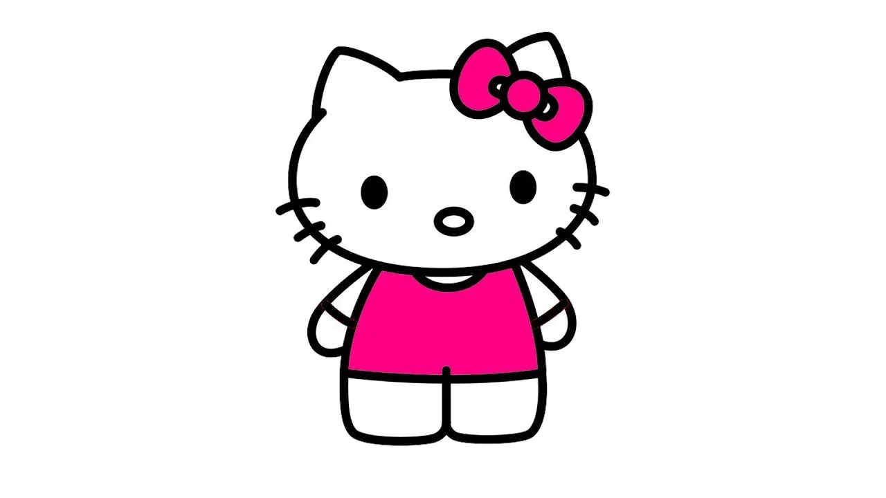 tranh vẽ Hello Kitty đơn giản