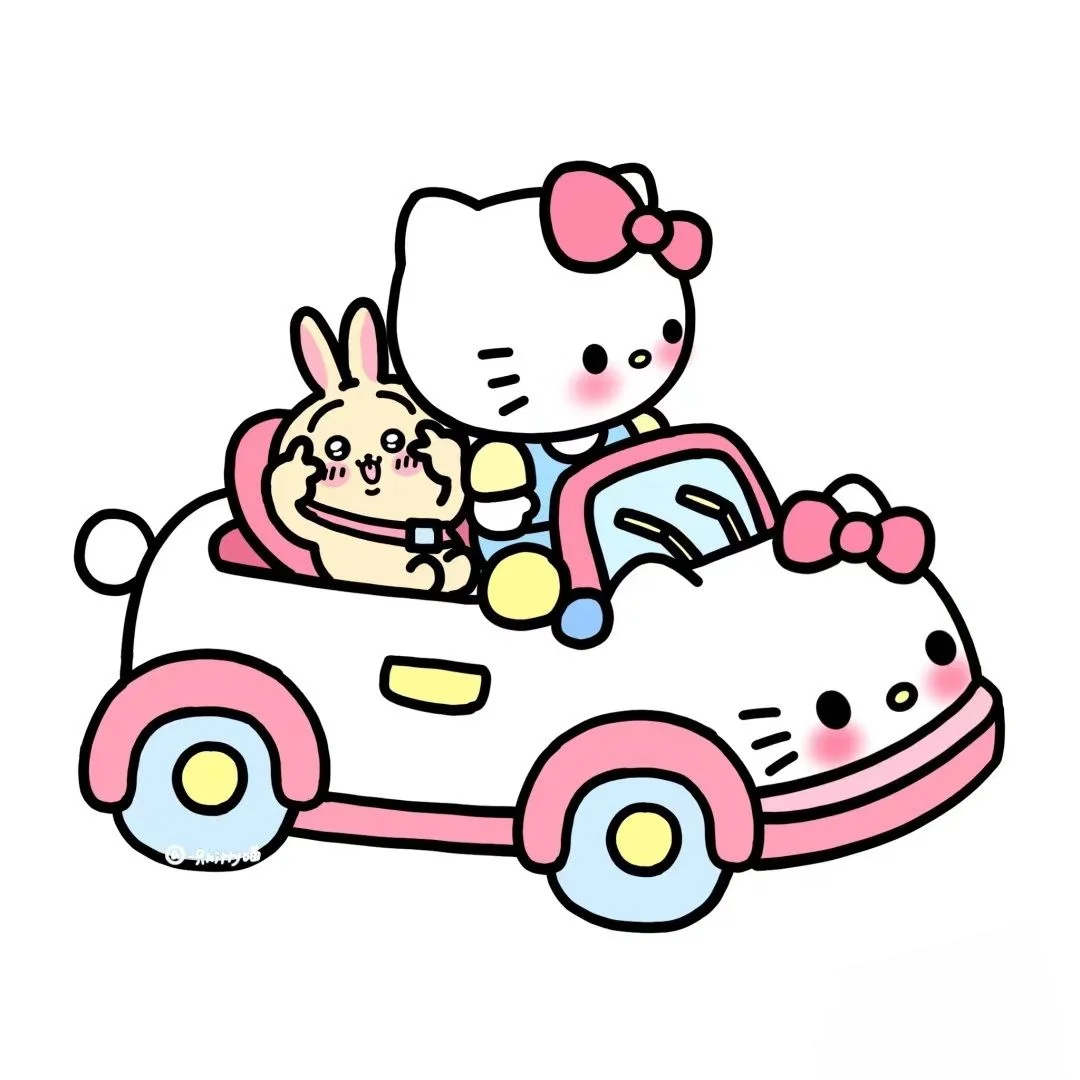 Hello Kitty lái xe hơi hoạt hình