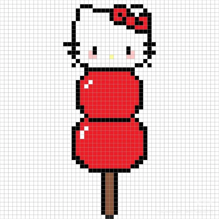 Vẽ Hello Kitty phong cách pixel art