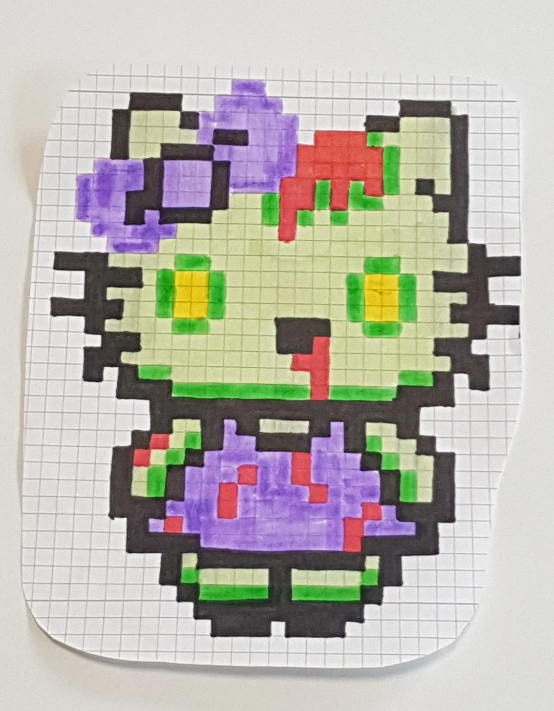 Hello Kitty phong cách zombie pixel art