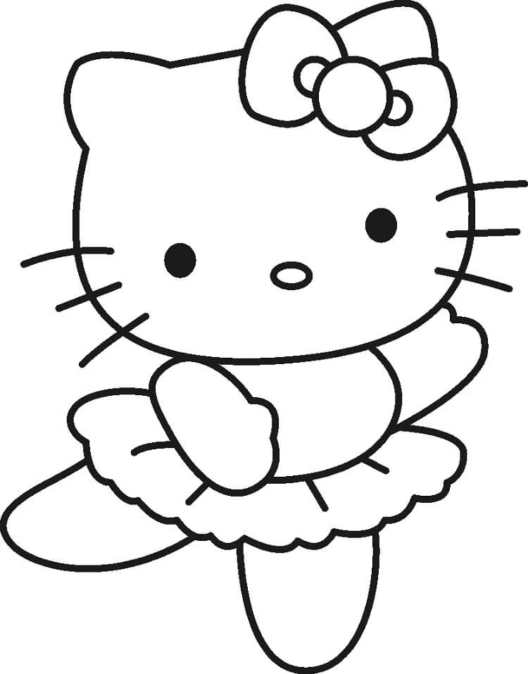 Hình vẽ nét Hello Kitty nhảy múa
