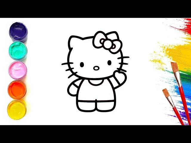Draw Hello Kitty cute - Hướng dẫn bé vẽ mèo Hello Kitty đơn giản cực dễ thương - YouTube