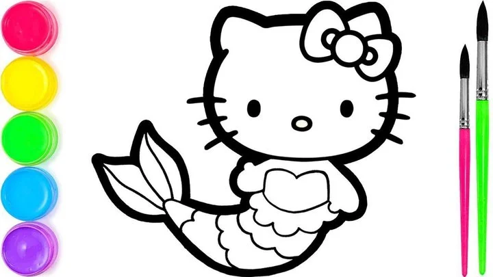 Hướng dẫn học vẽ và tô màu Hello Kitty,cho trẻ em #9 - Điều Bút Có Thể Làm