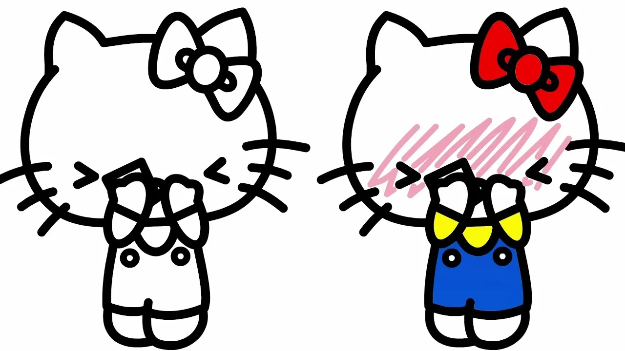 Vẽ Hello Kitty Cute Và Đơn Giản