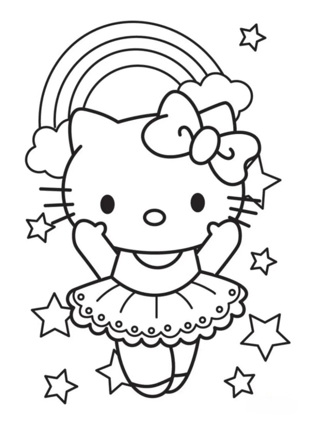 Bé tô màu Hello Kitty đi học cùng các bạn lớp mẫu giáo