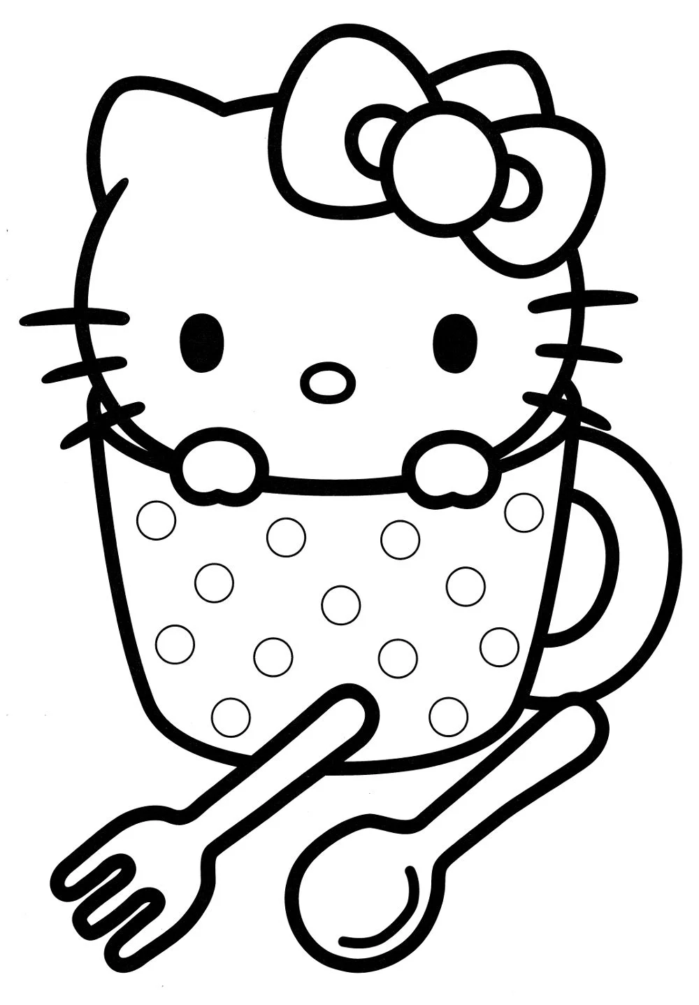 Mèo Hello Kitty đang tưới hoa trong khu vườn nhỏ