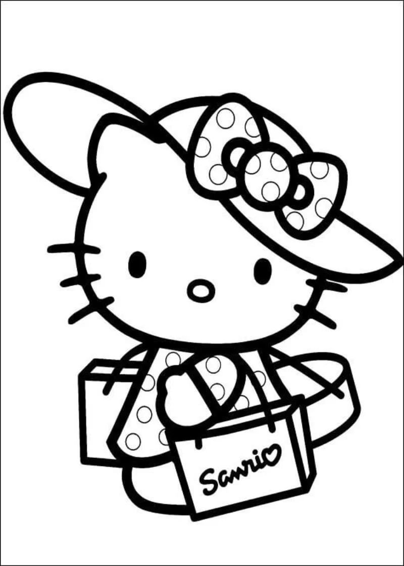 tranh to mau hello kitty mua sam