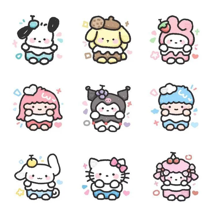 Sanrio | Stickers kawaii, Hello kitty crafts, Śliczne tatuaże