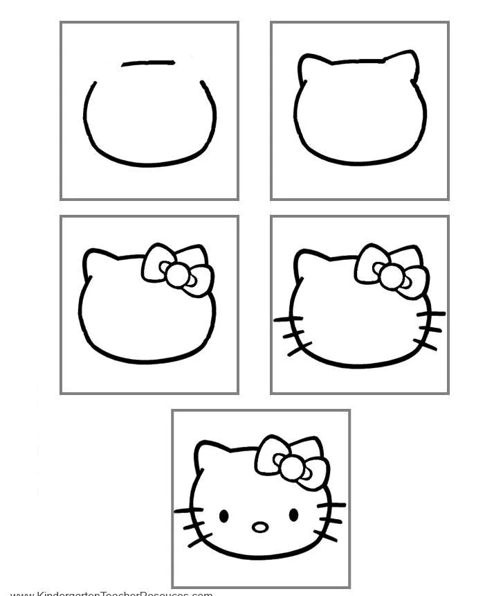Các bước vẽ Hello Kitty đơn giản từng chi tiết
