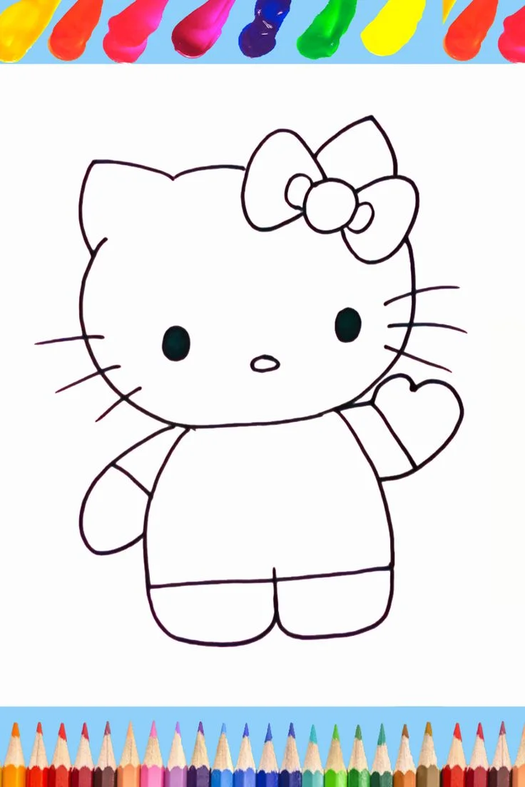 🎀 How to Draw Hello Kitty Easy and Cute | Vẽ và Tô màu Hello Kitty