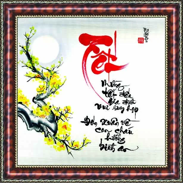 Tổng hợp mẫu tranh thư pháp ngày Tết, câu đối hay, đẹp nhất