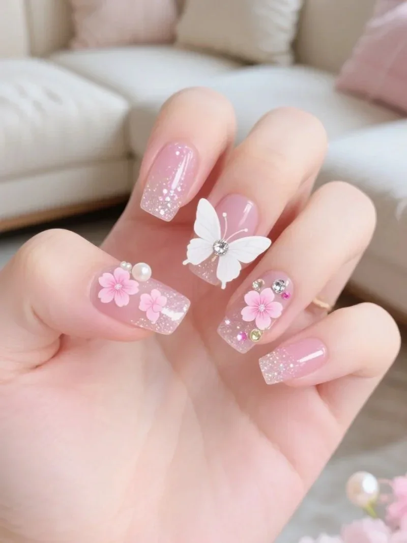 nail màu hồng thạch (2)