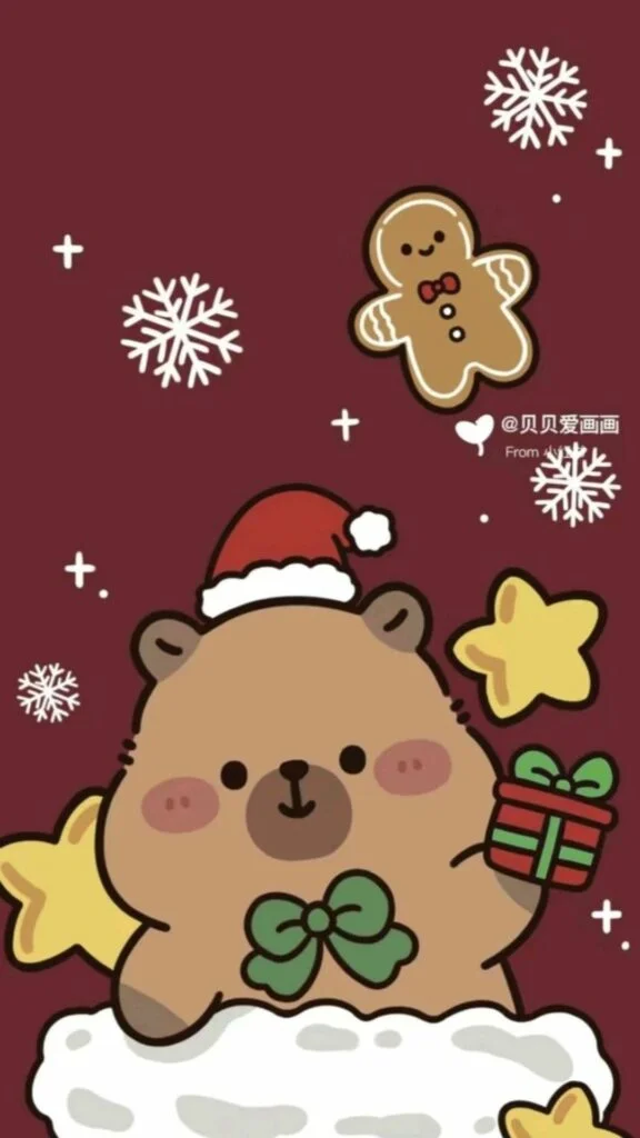Hình nền Capybara Noel