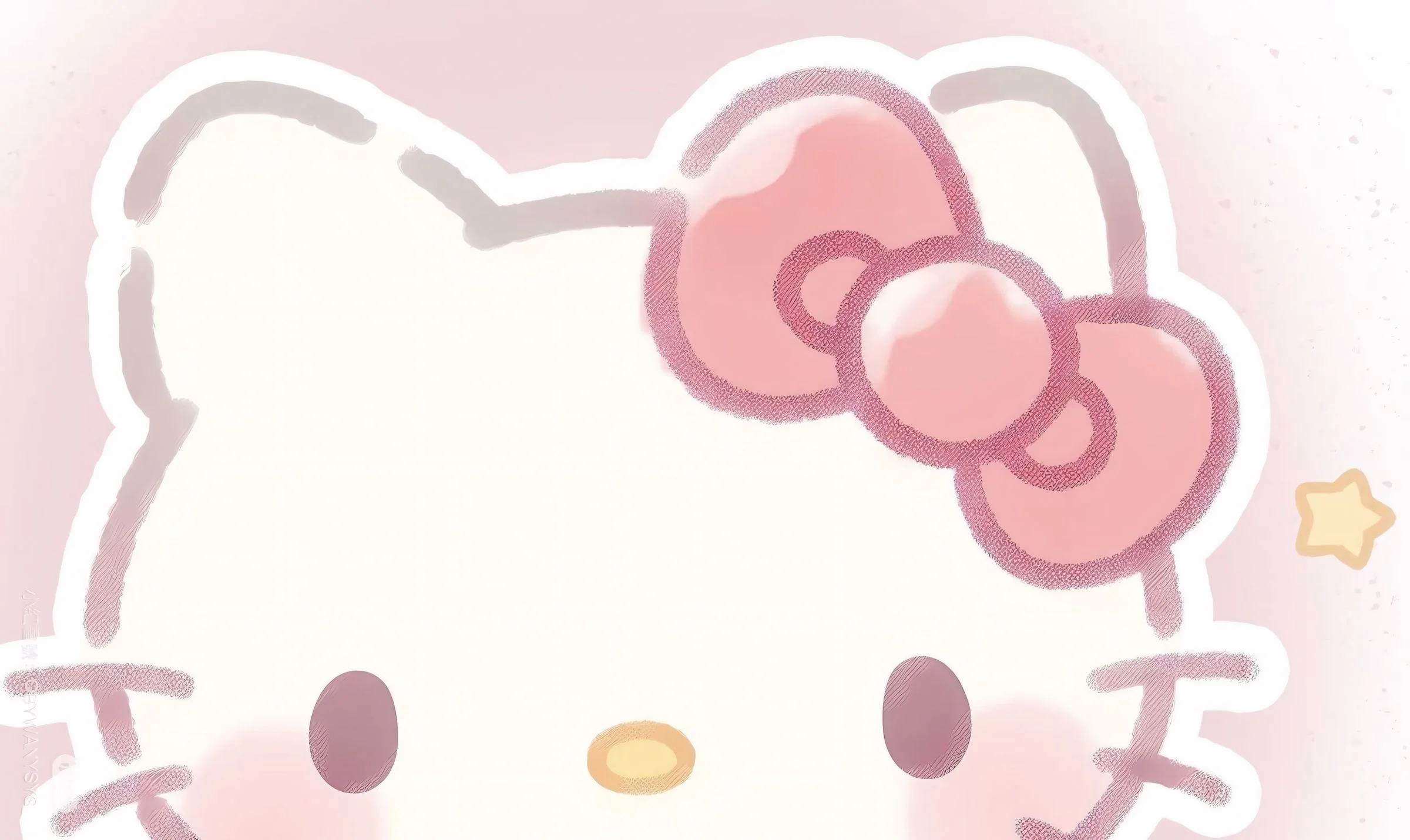Hình nền Hello Kitty màu hồng nhạt dễ thương làm hình nền điện thoại