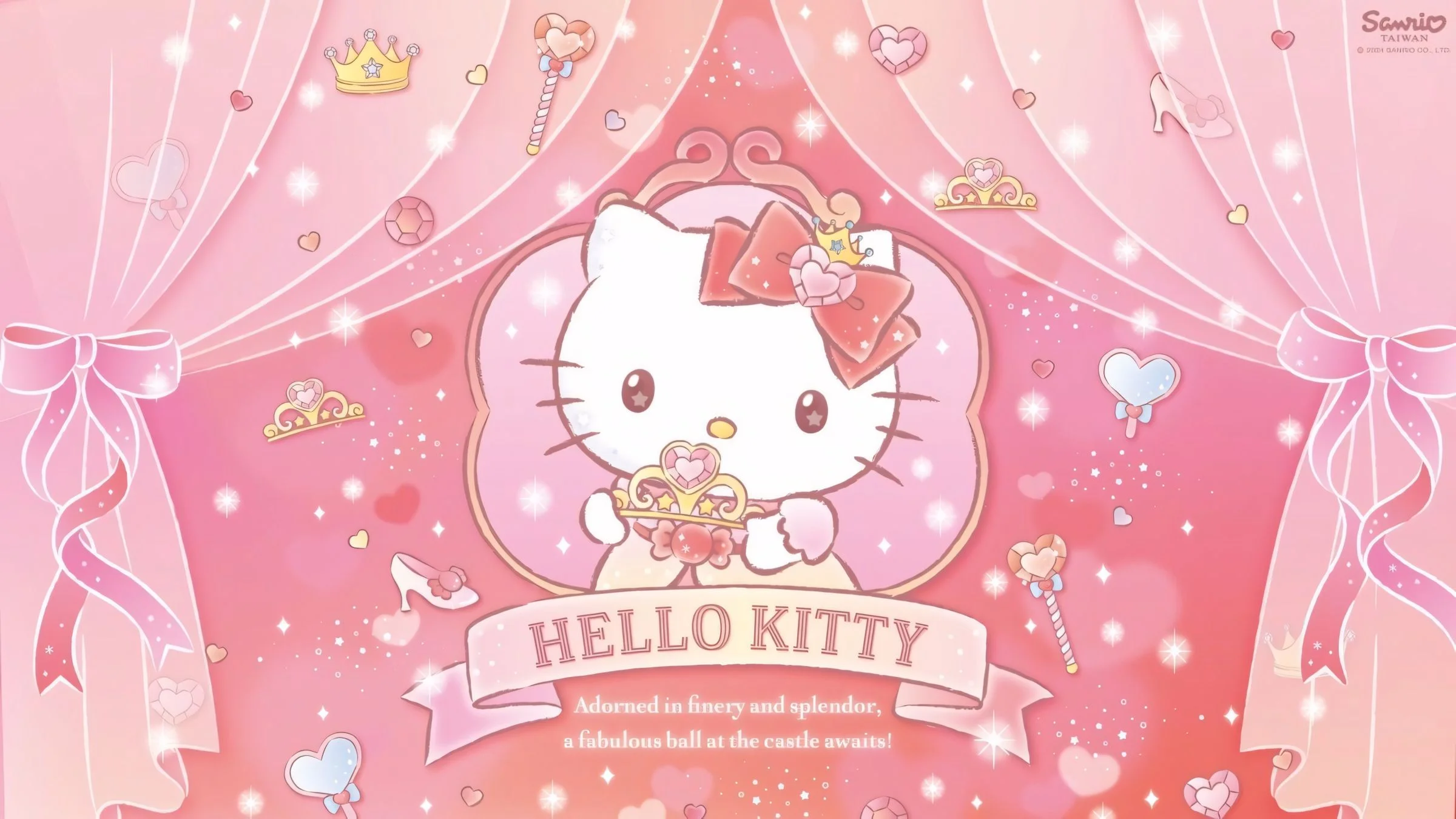 Hình nền Hello Kitty phong cách công chúa dễ thương và sang trọng