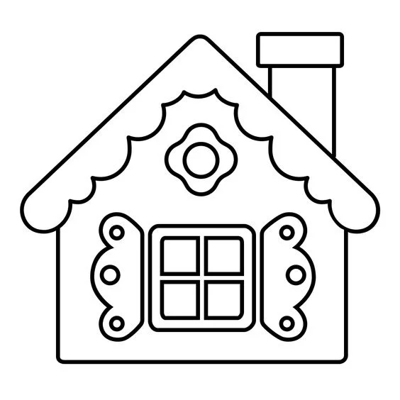 Hình tô màu ngôi nhà nhỏ xinh xắn
