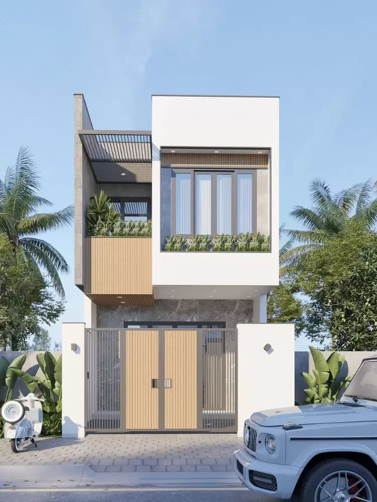 99+ Mẫu nhà ống 2 tầng đẹp hiện đại nhất 2026, chi phí thấp