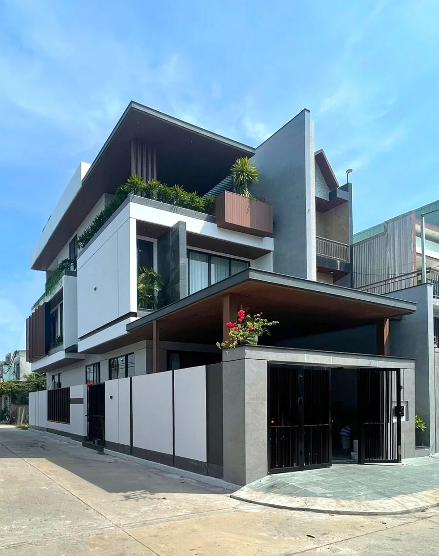Tuyển chọn 30 mẫu nhà ống 2 tầng 2 mặt tiền đẹp hiện đại 2025 – Kiến Trúc HTK