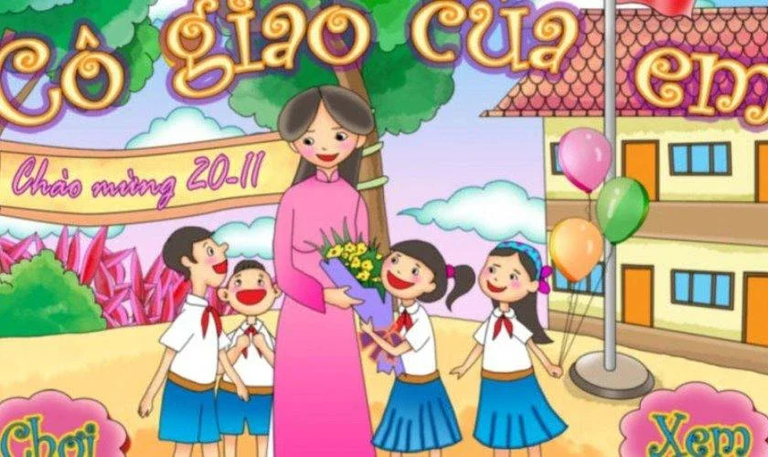 99+ tranh vẽ 20/11 đẹp, đạt giải tri ân thầy cô 2025