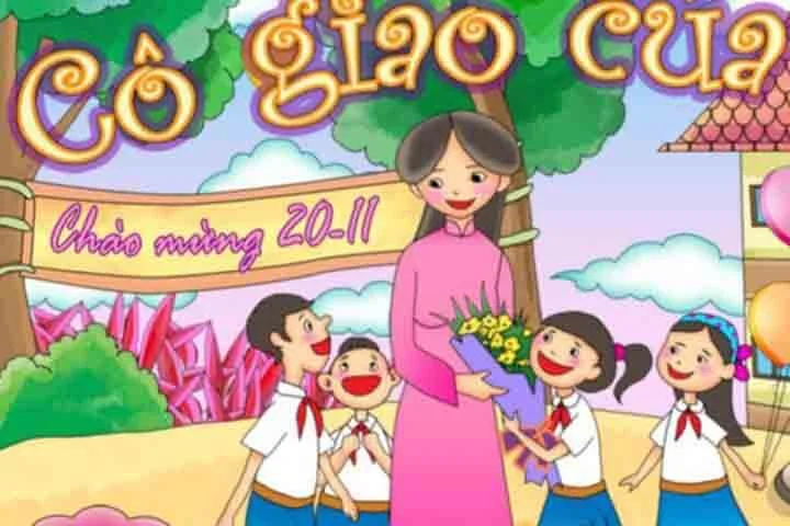 tranh vẽ 20 - 11 cô giáo của em