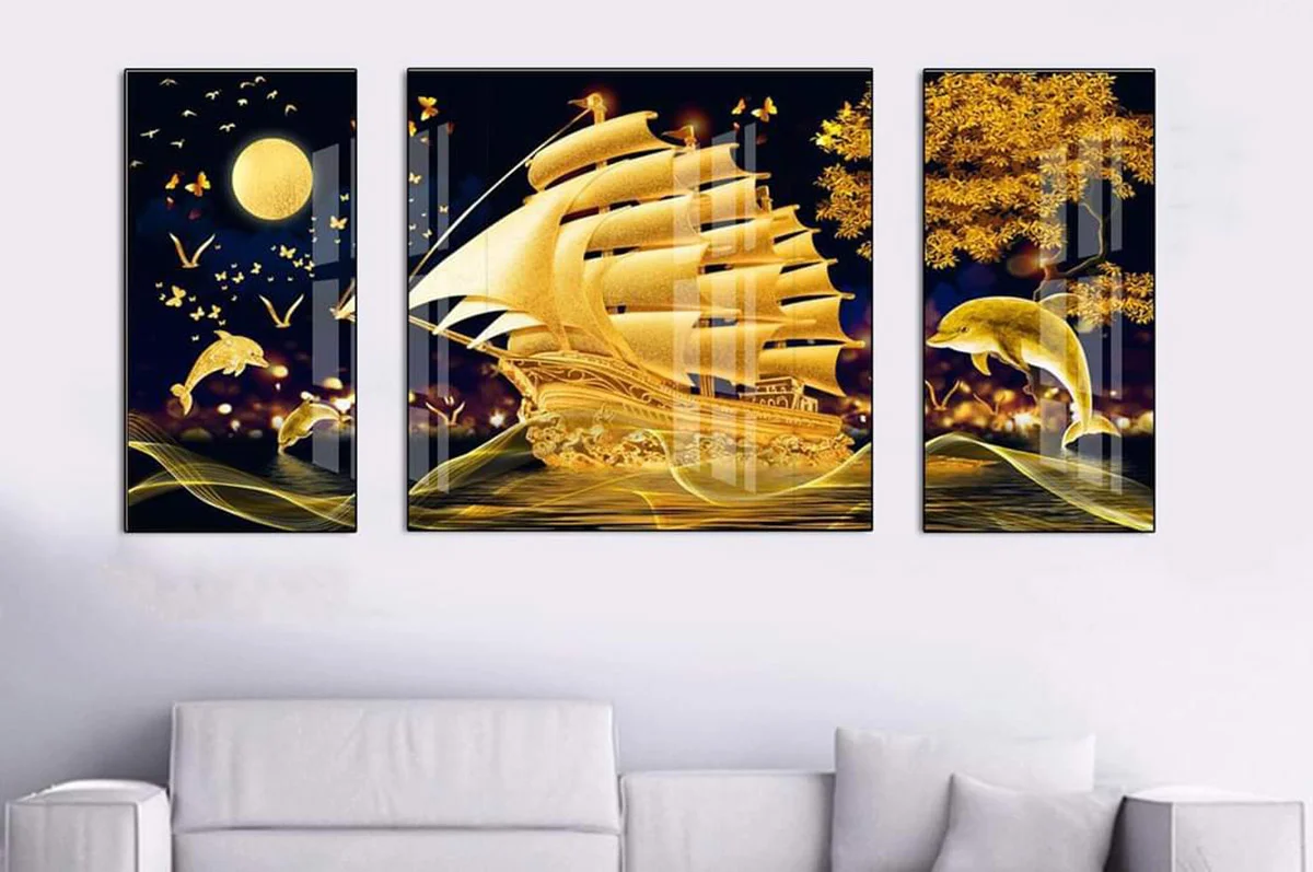 Bộ 3 Tranh Tết Treo Tường Thuận Buồm Xuôi Gió 02